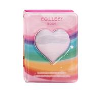 SURALIN 1 mini álbum de fotos, 40 bolsillos, soporte para tarjetas de fotos Kpop, corazón de amor, hueco, soporte para tarjetas de fotos, soporte para tarjetas de fotos (arco iris)