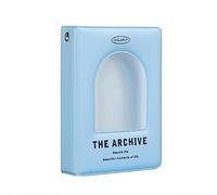 SURALIN 1 mini álbum de fotos con 40 bolsillos, soporte para tarjetas de fotos Kpop, soporte para tarjetas de fotos con corazón de amor hueco, carpeta Kpop, soporte para tarjetas de fotos (azul claro)