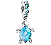 SURALIN 1 paquete de pulsera con dijes con cuentas de tortuga, compatible y collares de pulsera de mujer europeos, regalo del día de la madre - azul cielo