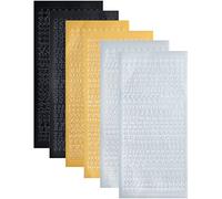 SURALIN 6 PCS Pegatinas Letras,Pegatinas Personalizadas Nombre,letras Adhesivas Grandes,Letras Adhesivas Pequeñas(Oro Negro Plata)