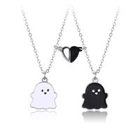 SURALIN Collar de amistad fantasma de 2 piezas Collar de amistad para 2 personas Colgante magnético Collares Bff Collar de amistad para 2 atraídos el uno por el otro