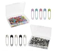 SURALIN - Juego de 240 Mini imperdibles de 19 mm para Ropa, Etiquetas y Manualidades (Caja de Almacenamiento de 2 Piezas), Color Negro y Colorido.