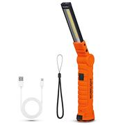 Suranew Linterna LED de trabajo, lámpara de taller, luces de inspección COB recargables con gancho para colgar y base magnética para camping, senderismo y emergencias