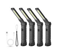 Suranew Linterna LED de trabajo, lámpara de taller, luces de inspección COB recargables con gancho para colgar y base magnética para camping, senderismo y emergencias