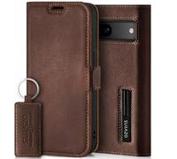 SURAZO Funda Fina magnética para teléfono móvil Google Pixel 8 de Piel, Funda Plegable de Piel auténtica [con Tarjetero, protección RFID] Flip Flip Wallet Case Cover Funda de Piel (marrón Nuez)