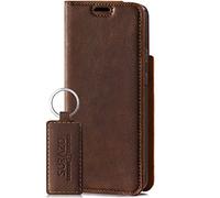 SURAZO Funda magnética Inteligente para Samsung Galaxy S21 5G - Funda de Piel auténtica de con [Tarjetero, protección RFID] - Funda Tipo Cartera Hecha a Mano en Europa (marrón Nuez)