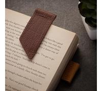 SURAZO Marcapáginas de cuero hecho a mano - Marcador de libro de piel auténtica de alta calidad - Diseño compacto caoba - Idea de regalo para los amantes de los libros - Estilo minimalista para