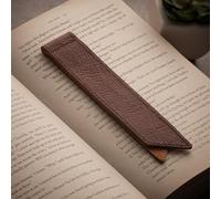 SURAZO Marcapáginas de cuero largo hecho a mano - Marcador de libro de piel auténtica de alta calidad con forro de terciopelo - Diseño elegante caoba - Regalo perfecto para los amantes de los libros