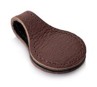 SURAZO Marcapáginas de piel con imán, hecho a mano de piel auténtica, 10 cm x 3 cm, marcapáginas para libros, caoba, marcapáginas de cuero vintage para lectores, regalo elegante para hombres y mujeres