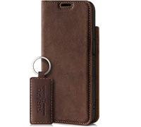 SURAZO Smart Magnet Handyhülle für Apple iPhone 13 Pro MAX - Premium Echtleder Hülle Schutzhülle mit [Kartenfach, RFID Schutz] - Klapphülle Wallet Case Handmade in Europe (ussbraun)