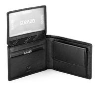 SURAZO Walletmansmallblack, Accesorio de Viaje-Billetera Plegable Hombres, Negro, 11cm x 8cm x 2.5cm
