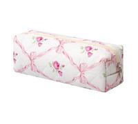 SURBEAV Estuche para lápices, para oficina, universidad, escuela, bolsa de almacenamiento, organizador de maquillaje, bolsa de cosméticos, estuche estético para niñas y niños (lazo rosa flor)