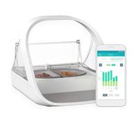 Comedero SureFeed Connect Sure Petcare con lector de microchip y placa de identificación RFID, con aplicación móvil, para comida húmeda y seca, blanco, hub conector, necesita 4 pilas C (no incluidas).