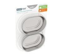 Sure Petcare SureFeed - Juego de Cuencos de Acero Inoxidable, Compatible con alimentador de Microchip y conexión, Cuenco Sellado para Mascotas, Metal, Paquete de 2
