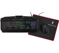 Surefire Kingpin Gaming Combo Set - 3en1 Gaming Set - Teclado Gamer QWERTZ alemán - 25 Teclas Anti-Ghosting - ratón Gamer 3200 dpi - Alfombrilla Gamer 320mmx260mmx3mm I Powered by Verbatim