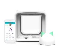 SUREFLAP Chatera Conectada Chip Electrónico Gato Blanco 142x120mm + Hub App