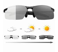 Surenhap Gafas de sol fotocromáticas Lentes polarizadas Gafas deportivas para hombre, gris/negro