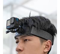 SUREWO Correa de cabeza de liberación rápida para Go Pro, ajustable, compatible con DJI Osmo Action 5 Pro/4/3/2, Go Pro Hero 13/12/11/10/9/8/7/6/5, negro, Insta 360 y más