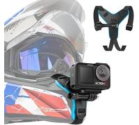 SUREWO - Correa para casco de motocicleta para GoPro Hero 8/7/(2018)/6/5 negro, Session 4, Hero 3, DJI Osmo Action, AKASO/Campark/YI y más
