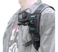 SUREWO Soporte de Correa de Hombro para Mochila con Gancho Universal en J Compatible con GoPro Hero 13/12/11/10/9/8/7/(2018)/6/5 Negro, dji Osmo Action 5 Pro 4 3 2 y la mayoría de cámaras de acción