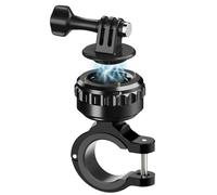 SUREWO Soporte magnético de aluminio de liberación rápida para manubrio de bicicleta, soporte de abrazadera para manillar de motocicleta, compatible con GoPro Hero 12/11/10/9/8/7/6/5, negro, DJI Osmo