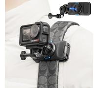 SUREWO Soporte magnético de liberación rápida para mochila de rotación de 360° compatible con GoPro Hero 13, 12, 11, 9, 8, 7, 6, 5, DJI Osmo Action 6/5 Pro/4/3 y más
