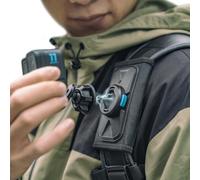 SUREWO Soporte magnético de liberación rápida para mochila, soporte de correa de hombro de mochila de 360° con gancho universal en J compatible con GoPro Hero 13/12/11/10/9/8, DJI Osmo Action 5pro/4/3