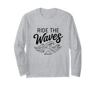 Surf Beach Graphic Surfer Gift Coastal Surfing Lover Manga Larga