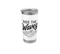 Surf Beach Graphic Surfer Gift Coastal Surfing Lover Vaso térmico de acero inoxidable de doble pared
