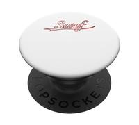 Surf Beach Life Ocean Enthusiast Vintage Varsity Distressed PopSockets PopGrip Adhesivo