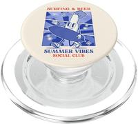 Surf & Beer Summer Vibes Social Club (Retro Graphic) PopSockets PopGrip para MagSafe