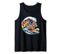 Surf Capybara Funny Beach Retro Summer Wave Camiseta sin Mangas