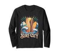 Surf City Huntington Beach Orange County Diseño Manga Larga