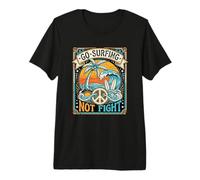 Surf contra La Guerra para La Paz Libertad Amor Camiseta Premium