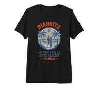 Surf en Verano en Biarritz Francia Vacaciones Costa Vasca Camiseta Premium