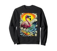 Surf Flamenco Montar Ola Surf Animal Puesta del Sol Playa Sudadera