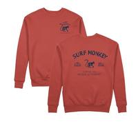 Surf Monkey Sudadera orgánica con Cuello Redondo Save The Oceans (FR/ES, Letras, L, Regular, Regular, Paprika)