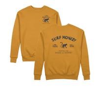 Surf Monkey Sudadera orgánica con Cuello Redondo Save The Oceans (FR/ES, Letras, S, Regular, Regular, Curcuma)