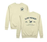 Surf Monkey Sudadera orgánica con Cuello Redondo Save The Oceans (FR/ES, Letras, S, Regular, Regular, Limón)