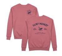 Surf Monkey Sudadera orgánica con Cuello Redondo Save The Oceans (FR/ES, Letras, S, Regular, Regular, Rosa Té)