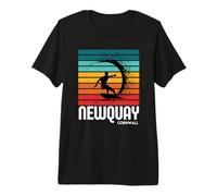 Surf Newquay Cornwall Playa Vintage Retro Surf Camiseta Premium