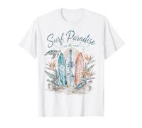 Surf Paradise Ride The Wave Tres Tablas de Surf Tortuga Marina Camiseta