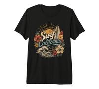 Surf Retro Coastal Playa Lifestyle Camiseta Premium