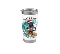 Surf Scottish Terrier Navidad En Agosto Tropical Beach Vaso térmico de acero inoxidable de doble pared
