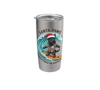 Surf Scottish Terrier Navidad En Agosto Tropical Beach Vaso térmico de acero inoxidable de doble pared