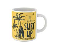 Surf Surfing Para Vintage Surfer Beach California Tabla De Surf Verano Tazón De Café Cerámica Tazas Té Novedad Tazón Regalos Divertidos Para Trabajo Oficina Navidad 330Ml