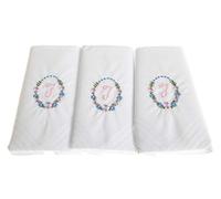 Surf the Shop Pañuelos para mujer, 100% algodón, con inicial en caja, paquete de 3, T, M