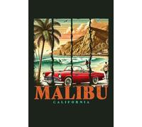 Surf Time in Malibu - Retro California Beach Notebook with Ocean Vibes: 6x9” Lined Journal | 150 Pages | Vintage Surf Car Cover | Sea & Beach Background Pages | Travel & Chill Notebook