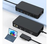 Surface Dock 2, Concentrador Surface 12-en-1,4K HDMI+DP+RJ45, Incluye Adaptador de Corriente 120W,Compatible Surface Pro 11/10/9/8/X/7+/7, Laptop 7/6/5/4/3, Laptop Studio 2/1, Go 4/3/2/1