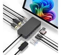 Surface Dock Triple Displays 4K @60Hz HDMI+USB C+DP con adaptador de corriente, estación de acoplamiento Surface Pro compatible con Surface Pro 12/11/10/9/8/X/7/6/5/4/3, Surface Laptop 7/6/5/4/3/2/1